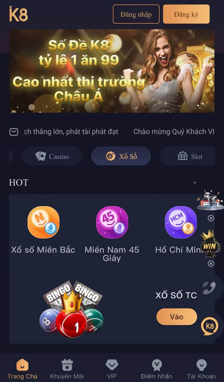 K8 - App đánh lô đề Miền Bắc nên chơi nhất