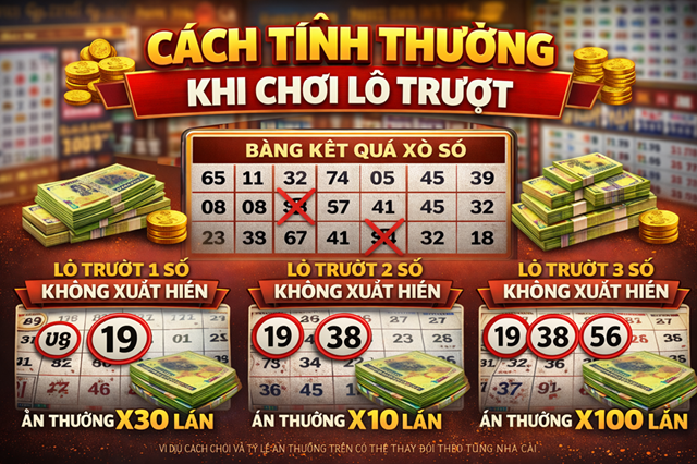 Công thức tính thưởng nếu may mắn trúng lô trượt Công thức tính thưởng nếu may mắn trúng lô trượt
