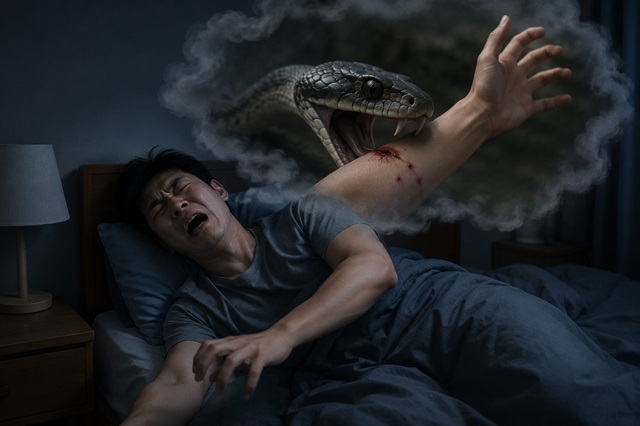 Giấc mơ bị rắn độc cắn mang đến cảm giác hoảng loạn và sợ hãi chưa từng có Giấc mơ bị rắn độc cắn mang đến cảm giác hoảng loạn và sợ hãi chưa từng có