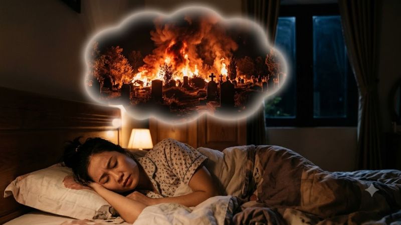 Mơ nghĩa địa cháy lớn ngụ ý tài lộc dồi dào